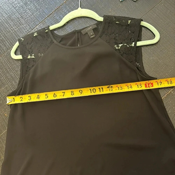 J. Crew Blouse Black Lace-Shoulder Sleeveless Top Size 2 - Picture 8 of 8